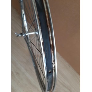RIGIDA CHROLUX 650B steel front wheel ATOM hub touring bicycle 1978 RO26