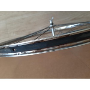 RIGIDA CHROLUX 650B steel front wheel ATOM hub touring bicycle 1978 RO26