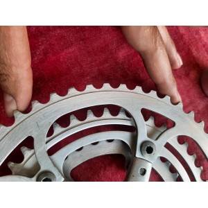 Pédalier vélo ancien NERVAR triple plateaux 32-42-52 170 14x1.25 PD6