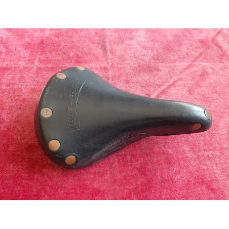 Selle vintage Brooks Professional S en cuir marron rodée main