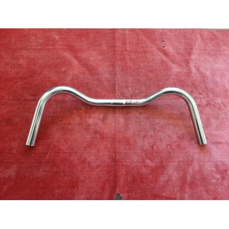 Steel moustache handlebars 480mm 25.3mm town bike front view