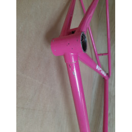 Acabado de pintura rosa en vaina inferior