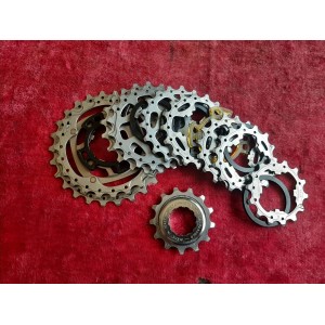 Italian-made Campagnolo 8-speed cassette sprocket details