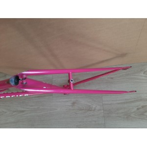 Rear triangle chainstays and brake bridge on steel frame