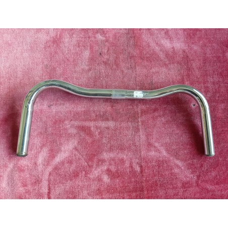 Guiador moustache bicicleta vintage aço 24,8 mm 440 mm vista geral