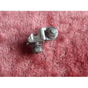 Mounting holes of steel headlamp bracket FAR8 close-up