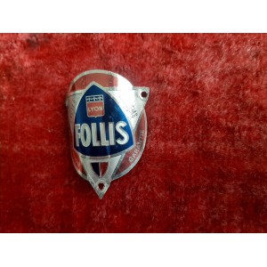 FOLLIS head badge, side view of the aluminium plate