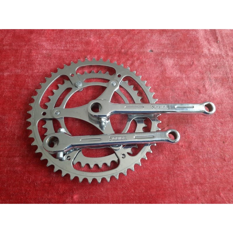 Pédalier SOLIDA double plateau 40-50 14x1.25 vélo ancien 170mm PD11
