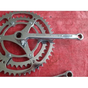 Pédalier SOLIDA double plateau 40-50 14x1.25 vélo ancien 170mm PD11