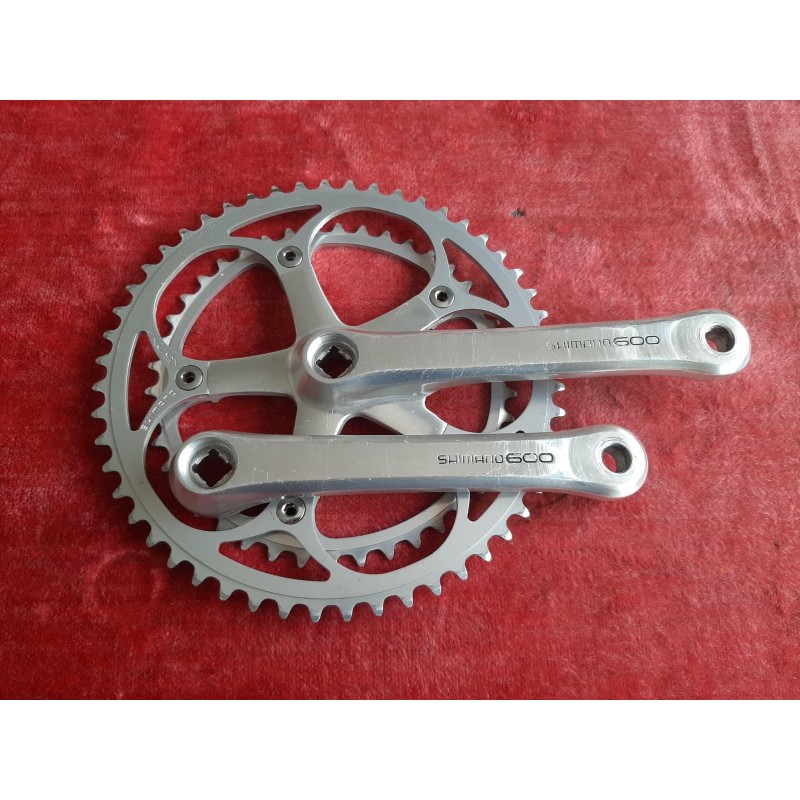 Pédalier SHIMANO 600 FC-6207 double 42-52 170 14×1.25 ancien vélo PD12