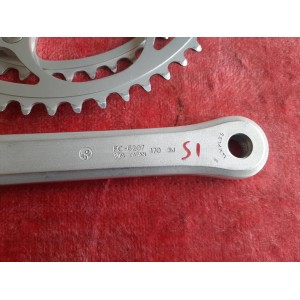 Pédalier SHIMANO 600 FC-6207 double 42-52 170 14×1.25 ancien vélo PD12