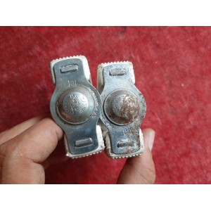 Pédale WECO NOS acier plastique, vue trois quarts, filetage M14