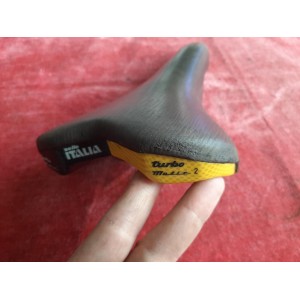 Selle Italia Turbo Matic 2 vintage saddle, rear view, made in Italy