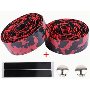 Nastro manubrio bici da corsa 3 cm larghezza 0,3 cm spessore motivo carbonio GUI5