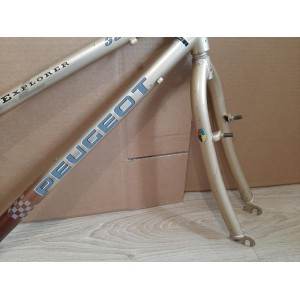 Cadre vélo VTT PEUGEOT EXPLORER 35 1994 3845g 46cm 132mm BC 1.37 25.4 EROICA