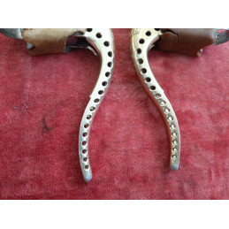 Anodized metal surface finish of vintage Mafac gold levers