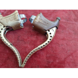 Authentic gold anodized finish on classic Mafac road brake levers