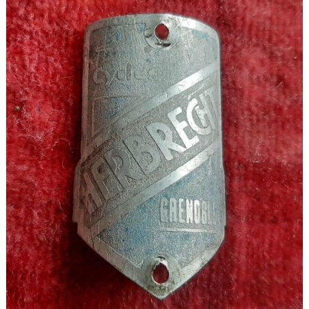 Ancienne Plaque De Vélo HERBRECHT  GRENOBLE F01