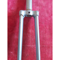 Full length view of the vintage steel fork showing original patina