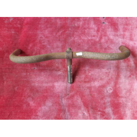 Manubrio moustache acciaio 485-22 mm vintage touring bike vista frontale