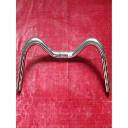 Vista frontale manubrio Moustache acciaio 470 mm attacco 25 mm