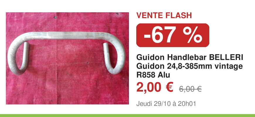 Guidon Handlebar  BELLERI Guidon 24,8-385mm vintage R858 Alu