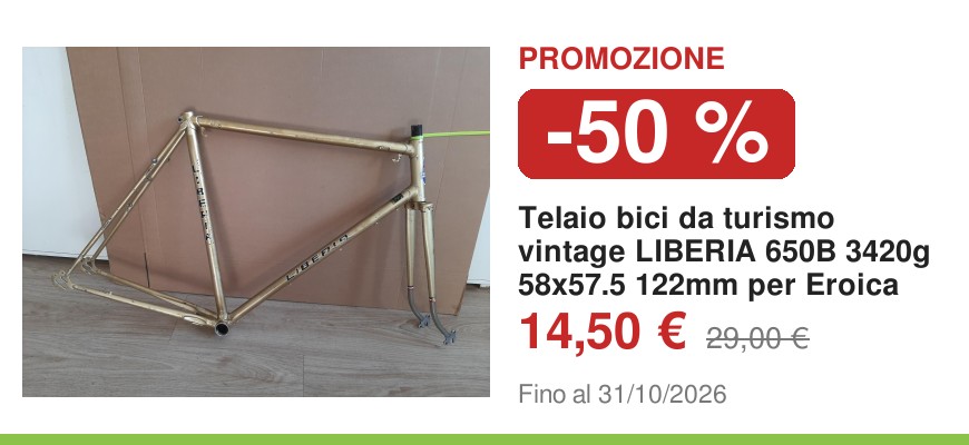 Telaio bici da turismo vintage LIBERIA 650B 3420g 58x57.5 122mm per Eroica