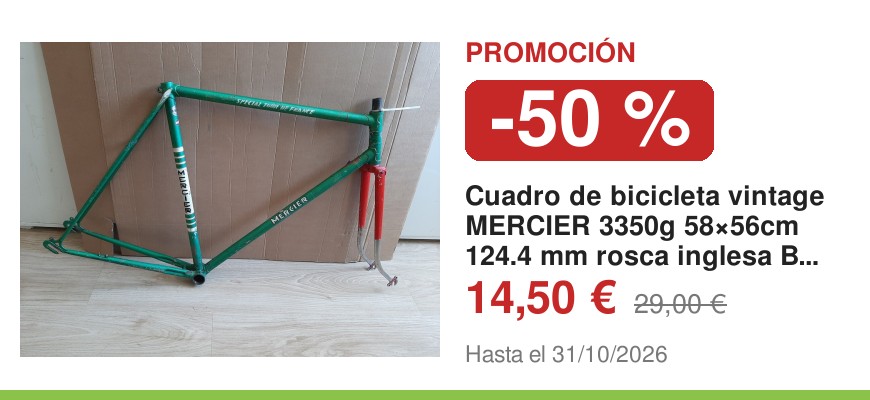 Cuadro de bicicleta vintage MERCIER 3350g 58×56cm 124.4 mm rosca inglesa BSA EROICA D5