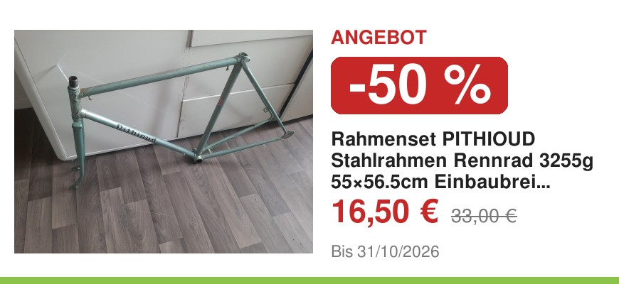 Rahmenset PITHIOUD Stahlrahmen Rennrad 3255g 55×56.5cm Einbaubreite 97/121.6mm Französisches Gewinde F08