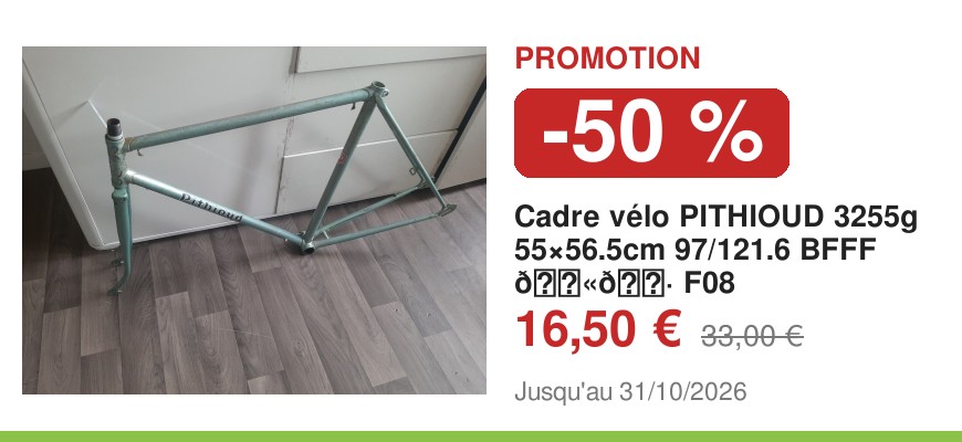 Cadre vélo PITHIOUD 3255g 55×56.5cm 97/121.6 BFFF ?? F08