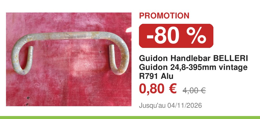 Guidon Handlebar BELLERI Guidon 24,8-395mm vintage R791 Alu